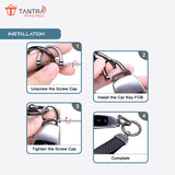 TANTRA Premium Leather Keychain - Stylish Genuine Leather Key Ring for All Car Key Durable & Elegant Key Holder