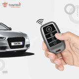 TANTRA TPU Key Cover and Metal Keychain Compatible for Kia Sonet | Carens | Seltos 3 Button Smart Key (Grey Pack of 2)