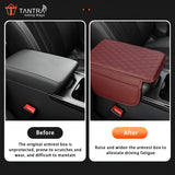 TANTRA Car Armrest Cover Cushion with 2 Storage Bags - Soft, Comfortable, Non-Slip Protector for Vehicle Center Console - Waterproof, Durable, and Stylish (Red)