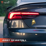TANTRA Premium Ox Bull Metal Car Sticker - Durable & Stylish Auto Emblem for Vehicles - Customizable Designs - Easy Installation - Weather-Resistant & Long-Lasting Golden SIA421