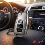 TANTRA Premium TPU Key Cover and Round Key Chain Compatible With Mahindra XUV300 & Alturas G4 3 Button Flip Key | Full Protection Soft TPU Key Case Cover | Scratch Resistant Premium Finish