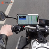 TANTRA S25A Phone Holder - 360° Rotation with U-Bolt Base - Premium Aluminum Alloy - Secure Handlebar Mount for Smartphones