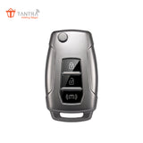 TANTRA Premium TPU Key Cover and Round Key Chain Compatible With Mahindra XUV300 & Alturas G4 3 Button Flip Key | Full Protection Soft TPU Key Case Cover | Scratch Resistant Premium Finish