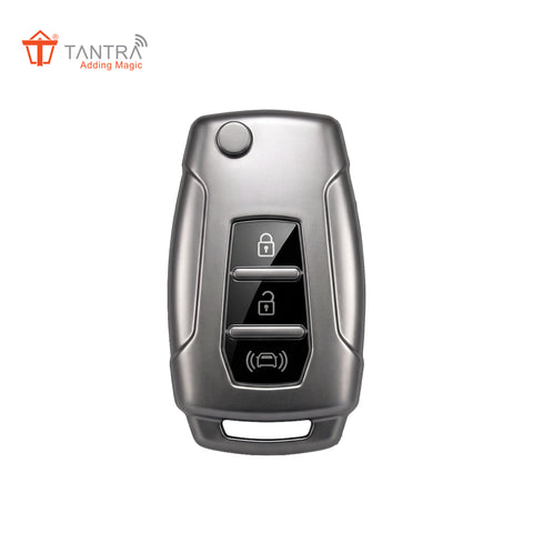 TANTRA Premium TPU Key Cover and Round Key Chain Compatible With Mahindra XUV300 & Alturas G4 3 Button Flip Key | Full Protection Soft TPU Key Case Cover | Scratch Resistant Premium Finish