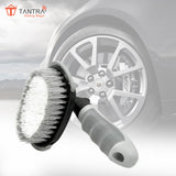 TANTRA Car Tyre Brush Cleaning Brush - Heavy Duty Wheel Brush with Ergonomic Handle