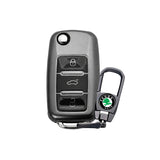 TANTRA Premium TPU Key Cover and Metal Key Chain Compatible With Skoda & Volkswagen 3 Button Flip Key | Compatible with Polo, Vento, Jetta, Ameo, Passat, Rapid, Laura, Superb, Octavia, Fabia & Yeti | Full Protection Soft TPU Case | Grey