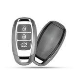 TANTRA TPU Key Cover Compatible with Hyundai Verna | Kona | i20 3Button Flip Key (Grey)