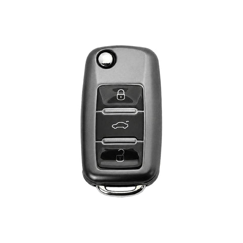 TANTRA Premium TPU Key Cover and Round Key Chain Compatible With Skoda & Volkswagen 3 Button Flip Key | Compatible with Polo, Vento, Jetta, Ameo, Passat, Rapid, Laura, Superb, Octavia, Fabia & Yeti | Full Protection Soft TPU Case | Grey