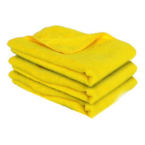 TANTRA Microfiber Vehicle Washing Cloth -Yellow (Pack Of 3, 340 GSM)