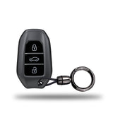 TANTRA TPU Key Cover and Round Key Chain Compatible with Citroen C5 Air Cross, 3 Button Smart Remote Key Case | Durable Key Protector | Premium Soft TPU Key Fob Cover | Grey