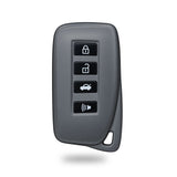 TANTRA TPU Key Cover Compatible with Lexus ES GS IS LX NX RX RC RC-F RX450h, 4 Button Flip Key, Durable Key Protector, Premium Soft TPU Key Fob Cover, Grey