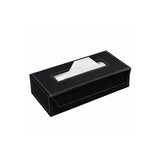 TANTRA Tissue Box Holder for Car, Home & Office | Premium Leather Tissue Holder | Tissue Dispenser for Bathroom | Sturdy Leather Tissue Box Cover | Napkin Box | Easy Tissue Placement | Black