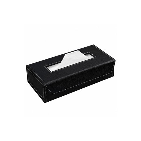 TANTRA Tissue Box Holder for Car, Home & Office | Premium Leather Tissue Holder | Tissue Dispenser for Bathroom | Sturdy Leather Tissue Box Cover | Napkin Box | Easy Tissue Placement | Black
