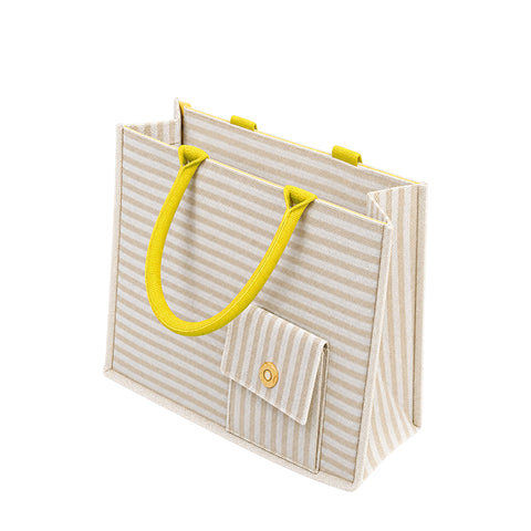 TANTRA Jute Bags With Zip | White Tote Bag for Women & Men | Medium Carry Bag with Mobile Pocket | Water Bottle & Lunch Bag | Natural Cotton Handles | Reusable Shopping Bag (Medium)