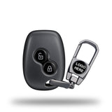 TANTRA TPU Key Cover and Metal Key Chain Compatible with Renault Duster Logan Lodgy Kwid Nissan Terrano Mahindra Verito | 2 Button Smart Remote Key Case | Durable Key Protector (Grey)