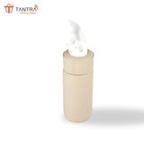 TANTRA Car Tissue Paper Holder, Cylinder Tissue Box, PU Leather Round Tissues Container Fit for Car Van Bathroom Office Use, Car Cup Holder Car Tissues Box Car Tissue Holder Car Tissue Tube