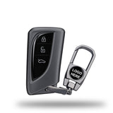 TANTRA TPU Key Cover and Metal Key Chain Compatible with Lexus ES200 ES260 ES300H ES350 GX460 LC500 LC500H LS350 LS500H UX200 UX250H UX260H | 3 Button Flip Key | Grey