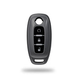 TANTRA TPU Key Cover Compatible with Nissan Ariya X-Trail Qashqai Altima Teana, 3 Button Smart Key Case, Soft Silicone Car Key Protector with Keychain, Grey
