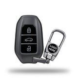 TANTRA TPU Key Cover and Metal Key Chain Compatible with Citroen C5 Air Cross, 3 Button Smart Remote Key Case | Durable Key Protector | Premium Soft TPU Key Fob Cover | Grey