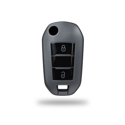 TANTRA TPU Key Cover Compatible with Citroen C3, Basalt, Aircross 2 Button Flip Key | Durable Key Protector | Premium Soft TPU Key Fob Cover | Grey