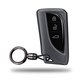 TANTRA TPU Key Cover and Round Key Chain Compatible with Lexus ES200 ES260 ES300H ES350 GX460 LC500 LC500H LS350 LS500H UX200 UX250H UX260H | 3 Button Flip Key | Grey