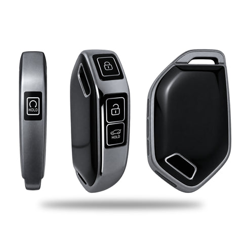 TANTRA TPU Key Cover Compatible with Kia Syros, Seltos, EV6, EV9, 4 Button Smart Remote Key Case | Durable Key Protector | Premium Soft TPU Key Fob Cover | Grey