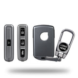 TANTRA TPU Key Cover and Metal Key Chain Compatible with Volvo XC40 XC60 XC90 S60 S90 V60 V90 | 4 Button Smart Remote Key Case | Durable Key Protector | Grey