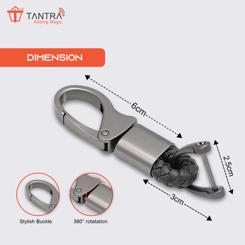 TANTRA Heavy-Duty Metal Key Chain with D-Ring for Car and Bike Keys - Durable, Secure, and Stylish Key Holder Accessory