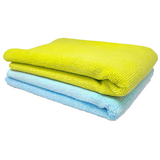 TANTRA Microfiber Vehicle Washing Cloth -Yellow, Blue (Pack Of 2, 340 GSM)