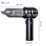 TANTRA 4-in-1 Car Vacuum Cleaner | 20000Pa Cordless Vacuum Cleaner with Brushless Motor | Mini Vacuum Cleaner for Car Use | 6000mAh Rechargeable Battery | 3 Speed Modes | 9-in-1 Kit | USB-C