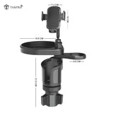 TANTRA 4-in-1 Car Cup Holder Expander | 360° Rotating Tray with Phone Mount & Food Tray | Adjustable Base for Most Vehicles, RVs & Trucks | Multi-Function Car Organizer
