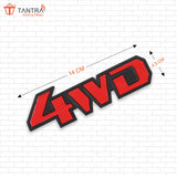 TANTRA Premium 4WD Metal Car Sticker - Durable & Stylish Auto Emblem for Vehicles - Customizable Designs - Easy Installation - Weather-Resistant & Long-Lasting