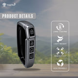 TANTRA TPU Key Cover and Metal Key Chain Compatible with Kia Seltos 2024 2023 Facelift HTX, Carens X Line, Sonet, 4 Button Smart Remote Key Case | Durable Key Protector | Grey