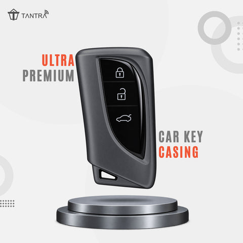 TANTRA TPU Key Cover Compatible with Lexus ES200 ES260 ES300H ES350 GX460 LC500 LC500H LS350 LS500H UX200 UX250H UX260H | 3 Button Flip Key | Grey