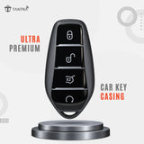 TANTRA TPU Key Cover Compatible with BYD Atto 3, Seal, Sealion, eMax7, Dolphin & Han Smart 4 Button Key | Soft Protective Key Fob Case | Scratch Resistant Key Protector | Grey