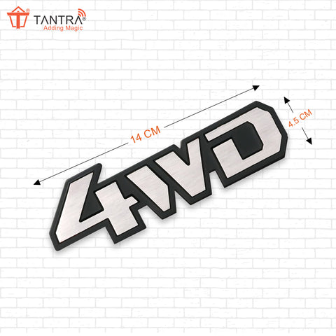 TANTRA Premium 4WD Metal Car Sticker - Durable & Stylish Auto Emblem for Vehicles - Customizable Designs - Easy Installation - Weather-Resistant & Long-Lasting