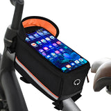 TANTRA Polyester Bicycle Front Frame/Tube Bag with Waterproof Touch Screen Bicycle Pouch for Mobile Holder Black