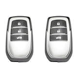 TANTRA Premium TPU Key Cover Compatible with Toyota Fortuner | Fortuner Legender | Innova Hycross 3 Button Smart Key (Grey Pack of 2)