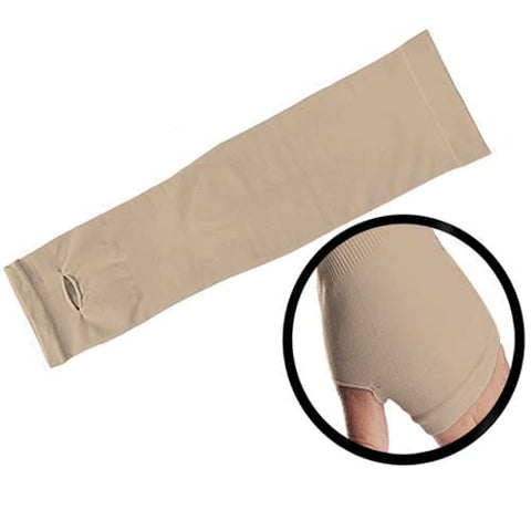TANTRA SIA375 Sun Protection Arm Sleeves for Men & Women, UPF 50+ Arm Cover for Biking, Cricket, Cycling, Golf, Outdoor Sports, Comfortable & Breathable Sleeve for UV Protection and Cooling (Beige) 2 Pair