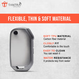 TANTRA TPU Key Cover and Metal Key Chain Compatible With Kia Seltos 2023 2024 HTE 3 Button Flip Key (Grey)