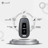 TANTRA TPU Key Cover Compatible with Tata Indica Vista, Indigo Manza 2 Button Key | Soft Protective Key Fob Case | Durable Scratch Resistant Key Protector | Grey