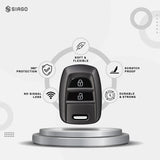 TANTRA TPU Key Cover and Round Key Chain Compatible with Hyundai Santro, Eon, i10 Grand 2 Button Flip Key | Durable Key Protector | Premium Soft TPU Key Fob Cover | Grey