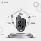 TANTRA TPU Key Cover and Metal Key Chain Compatible with Maruti Suzuki Nippon | 3 Button Smart Key Cover | Car Key Protector | Soft Flexible Case | Scratch Resistant & Lightweight Key Shell (Grey)