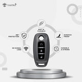 TANTRA TPU Key Cover Compatible with Nissan Ariya X-Trail Qashqai Altima Teana, 3 Button Smart Key Case, Soft Silicone Car Key Protector with Keychain, Grey