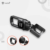 TANTRA TPU Key Cover and Metal Key Chain Compatible with Volvo XC40 XC60 XC90 S60 S90 V60 V90 | 3 Button Smart Remote Key Case | Durable Key Protector | Grey