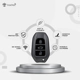 TANTRA TPU Key Cover and Metal Key Chain Compatible with Citroen C5 Air Cross, 3 Button Smart Remote Key Case | Durable Key Protector | Premium Soft TPU Key Fob Cover | Grey