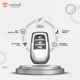 TANTRA Premium TPU Key Cover Compatible with Toyota Fortuner | Fortuner Legender | Innova Hycross 3 Button Smart Key (Grey Pack of 1)