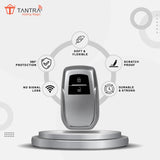 TANTRA TPU Leather Car Key Cover Compatible with Toyota Fortuner, Innova Crysta Smart Key (Grey Pack of 1)