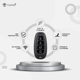 TANTRA TPU Key Cover Compatible with Hyundai Tucson Creta i20 Asta Venue Verna Elantra 4 Button Flip Key | Durable Key Protector | Soft TPU Key Fob Cover | Grey