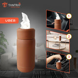 TANTRA Car Tissue Paper Holder, Cylinder Tissue Box, PU Leather Round Tissues Container Fit for Car Van Bathroom Office Use, Car Cup Holder Car Tissues Box Car Tissue Holder Car Tissue Tube